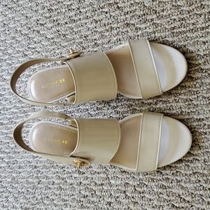 Coach patent slingback sandals, 8.5